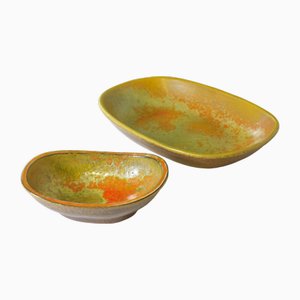 Italian Pottery Studio Abstract Ceramic Bowl by Alessio Tasca, 1980s, Set of 2