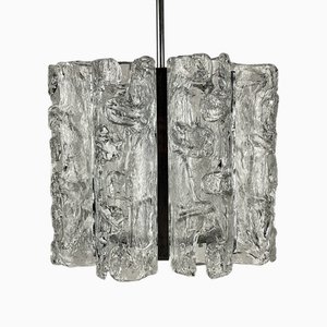 Vintage Ice Murano Chandelier by AV Mazzega, Italy, 1970s