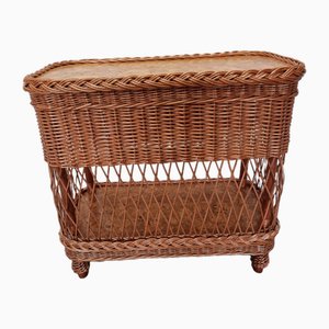 Vintage Wicker Woven Cabinet with Drawer, 1990s