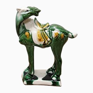 Caballo de cerámica estilo Tang vintage, mediados del siglo XX