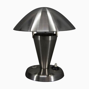 Bauhaus Nickel Mushroom Table Lamp, Czechoslovakia, 1930s