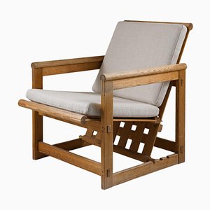 Poltrona in legno di pino, Scandinavia, attribuita a Edvin Helseth, anni '60