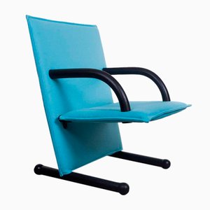 Light Blue T-Line Armchair attributed to Burkhard Vogtherr for Arflex, 1980s