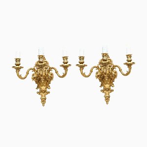 Louis XVI French Gilt Sconces, Set of 2