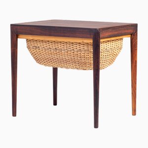 Table à Coudre en Palissandre par Severin Hansen pour Haslev Møbelsnedkeri, Danemark, 1960s