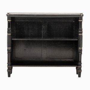 Bibliothèque Ouverte Regency en bois noirci, Angleterre, 19ème Siècle