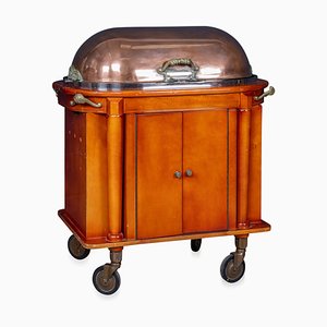 Carrello a bagnomaria Continental in rame e ottone, anni '70