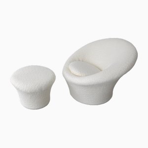 Mushroom Chair mit Fußhocker von Pierre Paulin für Artifort, 2er Set