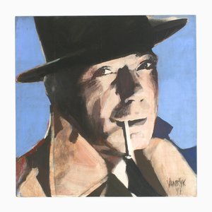 Georges-Charles Vanrijk, Humphrey Bogart, Mixed Media Malerei, 1997