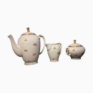 Porcelain Coffee Pot, Pitcher & Sugar Bowl from from S.E.R France, 1950s, Set of 3