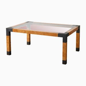 Table Basse en Bruyère et Laiton, 1980s