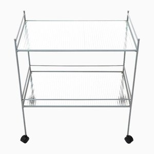 Metal and Glass Service Trolley, 1980s