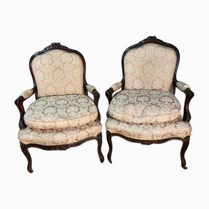 19th Century Louis XV French Armchairs, Set of 2
