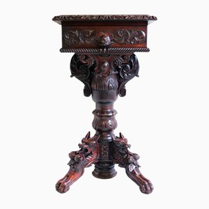 Console / Table Murale Antique 19ème Siècle avec Tiroir en Chêne, 1870