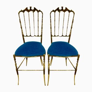 Silla de comedor Chiavari de latón, años 70