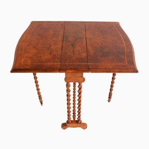 Antique English Barley Twist Foldable Table, 1890