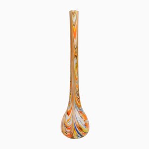 Grand Vase Fenicio en Verre Orange par Fratelli Toso, 1960s