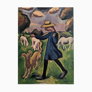 Roger de la Fresnaye, The Little Shepherdess, Lithographie, 1968