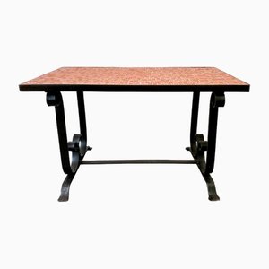 Mesa auxiliar con tablero de azulejos, años 70