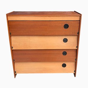 Mid-Century German Brown and Beige Shoe Cabinet, 1950s