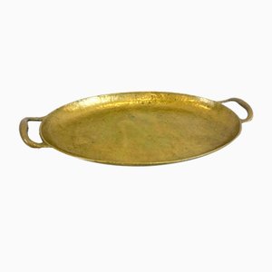 Vintage Italian Oval Brass Tray, 1960s