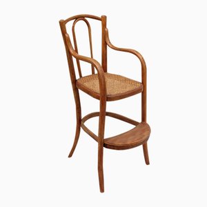 Antique Children's Chair with Woven Seat, 1890s