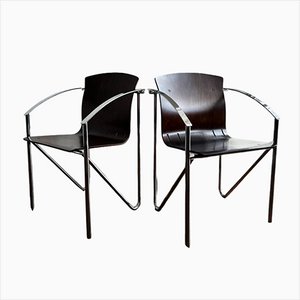 Esszimmerstühle aus Chrom, 1970er, 4 . Set