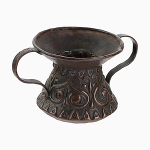 Vaso in rame goffrato