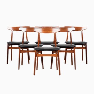 Sillas de comedor danesas Mid-Century de palisandro de Henning Kjaernulf para Bruno Hansen, años 60. Juego de 6