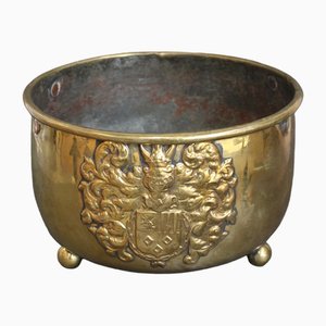 Französischer Übertopf aus Messing, 1700er
