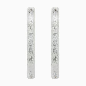 Große Moderne Wandleuchten aus Murano Eisglas von Hille, Deutschland, 1960er, 2er Set