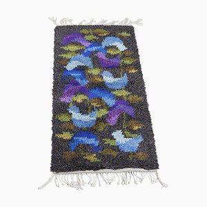 Scandinavian Modern High Pile Rya Rug with Birds Motif, Sweden, 1960s