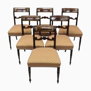 Regency Mahogany Dining Chairs, 1820s, Set of 7
