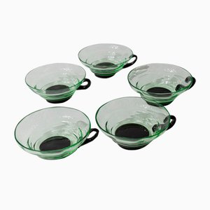 Bicchieri vintage in vetro di Murano, Italia, anni '40, set di 5