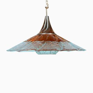 Midmod Hängelampe aus Glas von Orrefors, 1960er