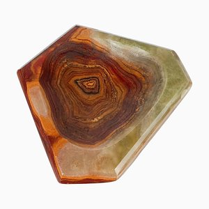 Mid-Century Modern Italian Ashtray in Carved Green Onyx Marble, 1960s