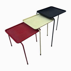 Tavolini ad incastro Soumba di Mathieu Matégot, 1953, set di 3