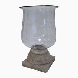 Rock and Blown Glass Candleholder, France, 1990s