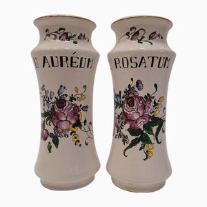 19th Century Albarelos, Strasburg Luneville Porcelain, France