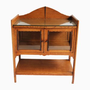 Antique Dutch Art Deco Amsterdam School Tea Cabinet / Display Bar Cabinet, 1920s