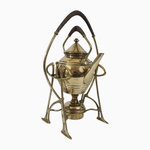 French Art Nouveau Brass Samovar, 1890s