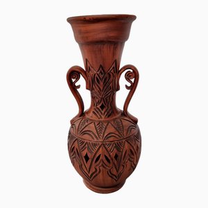 Grand Vase Vintage en Céramique Marron, 1960s