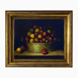 Salvatore Marinelli, Natura morta con mele, Olio su tela, anni '80, Con cornice