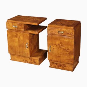 Vintage Art Deco Nachttische, 1950, 2er Set