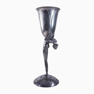 Vaso Acrobat in metallo di Piero Figura, anni '80
