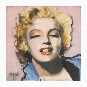 Georges-Charles Vanrijk, Marilyn Monroe, Peinture sur Panneau Imprimé & Technique Mixte, 1997