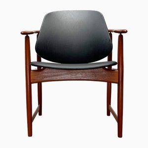 Mid-Century Danish Teak King Chair by Arne Hovmand Olsen for Onsild Møbelfabrik and Jutex, 1950s