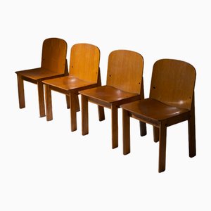 Wooden Chairs by Luca Meda for Longoni, 1970, Set of 4