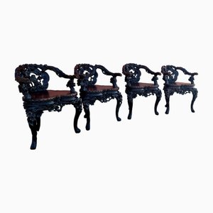 Poltrone orientali, metà XIX secolo, set di 4