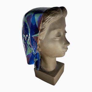 Ceramic Bust by Johannes Hedegaard for Royal Copenhagen Denmark, 1960